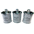 Touch of Vogue Crushed Diamond Crystal Silver Tea, Coffee & Sugar Jars