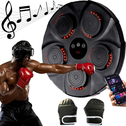 Boxing Machine Wall Mounted, Smart Music Boxing Equipment Punching Pads With LED Light, Electronic Boxing Target With Bluetooth Music