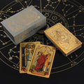 (1 deck) Gold Foil Tarot, 78 Tarot Card, Gift Choice, 1 Deck Of Tarot With Instruction Book.