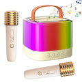 Chronus Mini Karaoke Machine with 2 Wireless Mics & Bluetooth, Lights