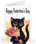 Valentine's Day Card for Cat Lovers - Cute Black Cat Design - Perfect for Cat Enthusiasts