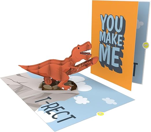 Unhinged 'T-rect' 3D Pop Up Funny Valentines Card for Him/Her – Cheeky, Rude, Hilarious and Funny Anniversary Card for Husband, Wife, Couple, Boyfriend, Girlfriend, Wedding, Valentine's Day Card