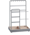SONGMICS Jewellery Stand, Jewellery Organiser, Jewellery Display Stand with Metal Frame and Velvet Tray, Earring Bracelet Holder, Necklace Stand, for Studs, Rings, Gift Idea, Dove Grey JJS021G01