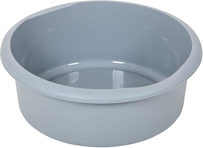 Addis 518458 Eco Made from 100% Plastic Round Washing Up Bowl, 7.7 Litre, Recycled Light Grey, 34 x 34 x 13cm