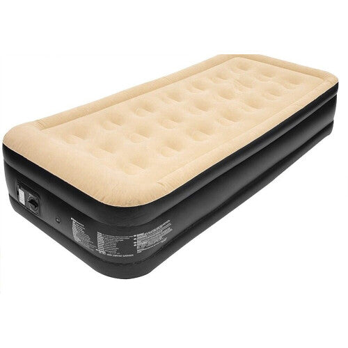 Single High Raised Inflatable Air Bed Mattress Airbed With Builtin Electric Pump