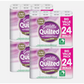 (96 Rolls (4 packs of 24)) Gentille Quilted Toilet Rolls 3ply Luxury Soft Strong Tissue