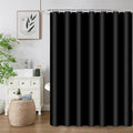 Shower Curtain for Bathroom Anti Mould and Mildew Resistant,100% PEVA Waterproof 180 x 180 cm (71 x 71 Inch),Includes 12 Pcs Curtain Hooks,Black