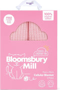 Bloomsbury Mill - Cellular Blankets Baby - Soft 100% Organic Cotton Baby Blanket - Pack of 2 - Essentials For Newborn - Ideal for Cot Bed, Travel, Car Seat, Pram, Moses Basket - Pink 75x95cm
