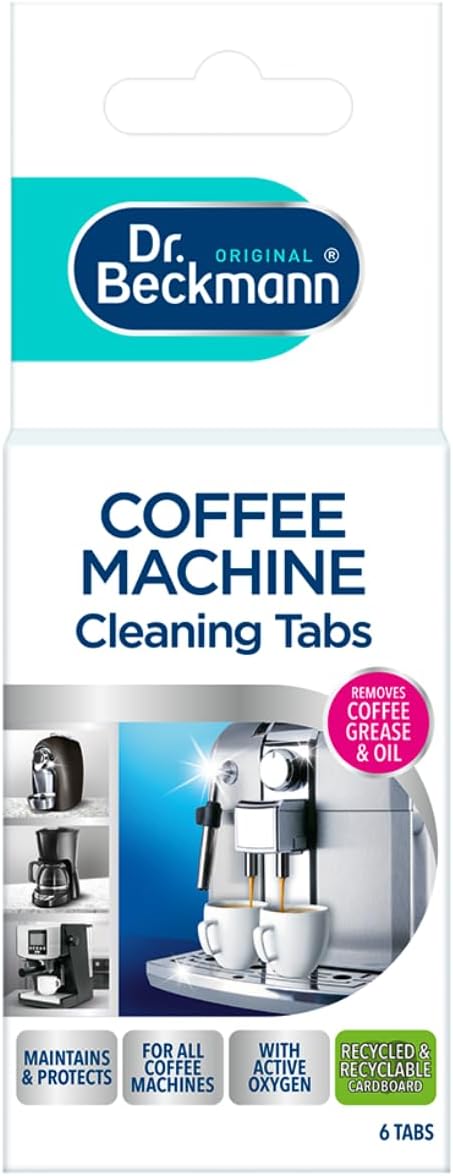 Dr. Beckmann Coffee Machine Cleaning Tabs | Removes coffee grease & oil | 6 tabs