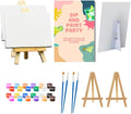 Sip and Paint Party Kit for Adults - Set of 2 Canvas Painting Supplies for Date Night, Couples, Friends, or Family - Includes Paints, Brushes, Easels, Party Decoration - Fun DIY Home Activity