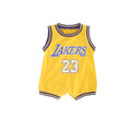 (Yellow 23 James, 68cm) Infant Baby Boy Girls Clothes Summer Basketball Outfit Sport Baby Rompers