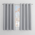 PONY DANCE Thermal Insulated Curtains - Room Darkening Energy Saving Curtains & Drapes with Eyelet 54 Inch Drop for Bedroom, Living Room, Kitchen, Short 2 Panels, W46 X L54, Silver Grey[Energy Class A+]