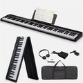 88 Key Folding Piano Semi-Weighted Keyboards MIDI Bluetooth Digital Piano W/ Headphone
