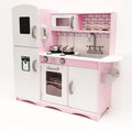(Grey/Pink) M2S Kids Wooden Play Kitchen Sounds & Lights