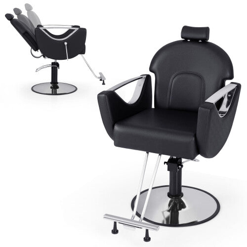 Barber Chair Reclining Salon Chair 360Swivel Hair Styling Chair-Black