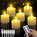 Rechargeable Tea Lights - 6 Pack, Battery Operated Flameless Tea Light Candles, 24h Cycle Timer + Remote, USB Rechargeable Candles for Halloween, Christmas and Home Decor[Energy Class A]