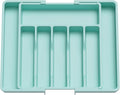 Lifewit Extendable Cutlery Drawer Organiser, Adjustable Cutlery Tray, Plastic Adjustable Kitchen Storage Dividers for Utensil Spoons Forks Knives, 8 Compartments, 33-57 x 38cm, Turquoise