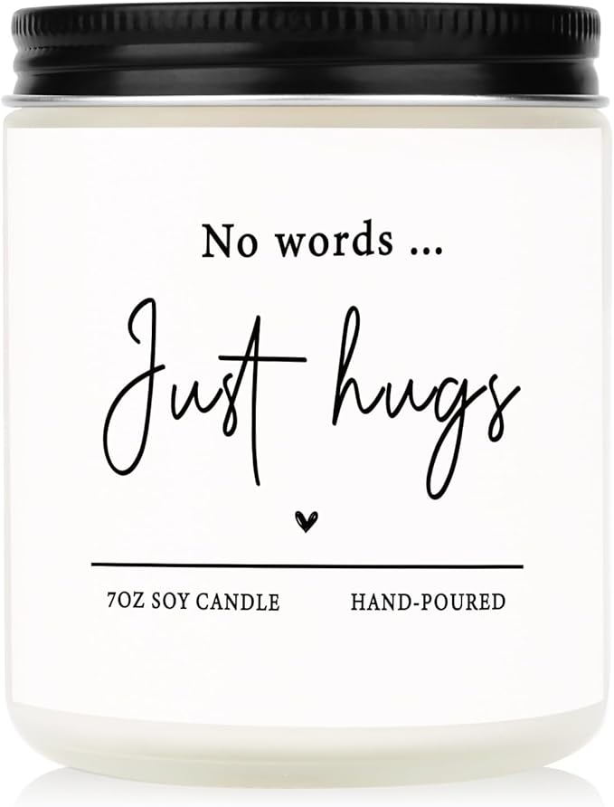 Sympathy Gift- No Words Just Hugs Candle Handmade Lavender- Bereavement/Thinking of You Gifts, Condolence/Cheer Up/Get Well Soon Gifts for Women Men, Comfort, Hug Gift, 7oz