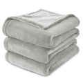 Fleece Blanket Sofa Throw - Blanket for Bed Soft Twin/Double Size, 300GSM Versatile Blanket Soft Fluffy, Silver, 150x200cm