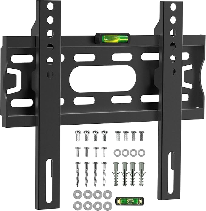 Tv Wall Bracket For 17-43 Inch, Flat Tv Wall Mount With Spirit Level, 30kg Capacity, Max Vesa: 200x200