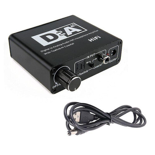 32-192khz Hifi Dac Amp Digital To Analog Audio Converter Rca 3.5mm Jack Headphone Amplifier Toslink Optical Coaxial Output Dac