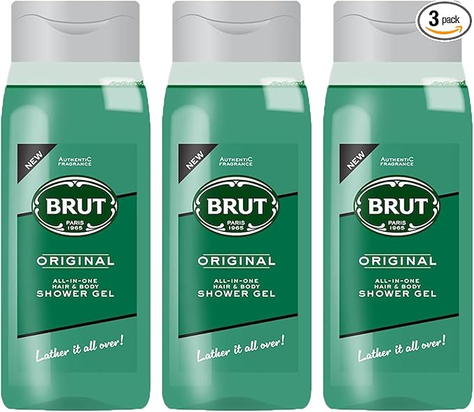 3 x Brut Original All In One Showergel Hair & Body Duschgel je 500 ml for men