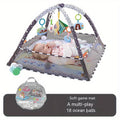 (Gray) 18-piece Baby Activity Gym Set - Develop Movement Skills with Fence Gym, Crawling Mat, and Toys