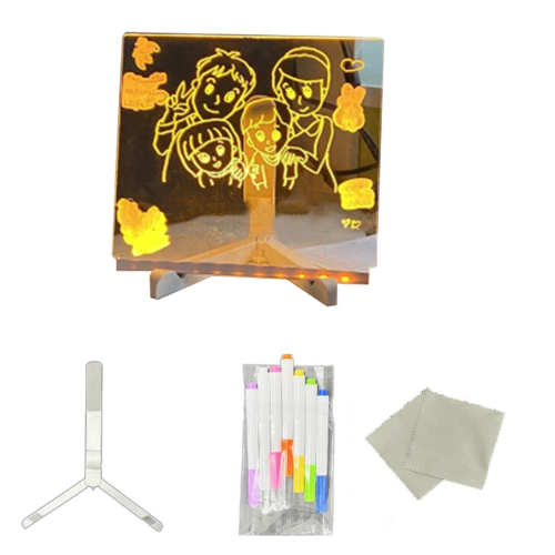 Colorful 7 Colors LED Dry-Erase Note Board Acrylic Message with Stand