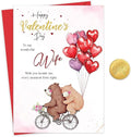 Valentines Card for Wife, Foiling with Inside Printing, Gold Sticker, 22 x 15.5 cm, Premium 350 GSM, Made in the UK