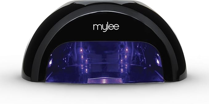 Mylee Grande LED Gel Nail Polish Drying Lamp, 5-Finger Convex Curing Technology with Removable Base, Low Heat Mode and Digital Countdown Screen (Black, Grande)