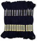 Pack of 12 Premium Embroidery Thread | 100% Egyptian Cotton Premium Skeins | Cross Stitch Embroidery Floss | Oeko TEX Certified Stranded Cotton | Ideal for Arts & Crafts (Dark Navy Blue 127)