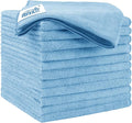 HOMEXCEL Microfibre Cloth 12 Pack,30 x 30 cm Cleaning Cloths，Ultra Absorbent Car Washing Cloth Lint Free Streak Free Cleaning Towels Rags for Car Kitchen Window,Blue