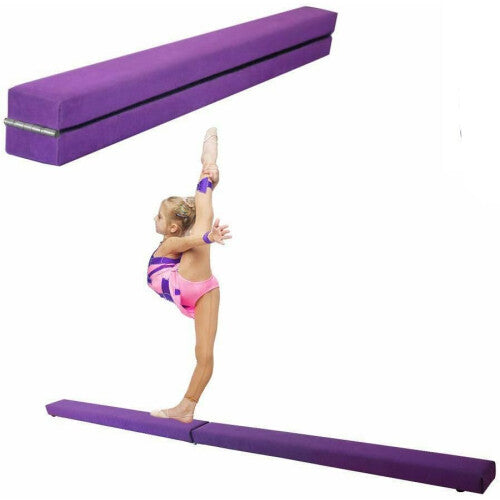 (Purple) Compact Balance Beam - Foldable and Lightweight