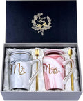 Wedding Gifts for Bride and Groom, Valentine's Day Engagement Anniversary Couple Gifts for Him Her Newlyweds Mr and Mrs Coffee Cups Gift Set, 14oz Marble Ceramic Mugs for Wife and Husband