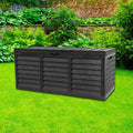 Gr8 Garden Black 320L Outdoor Storage Box | Plastic Garden Utility Chest