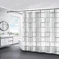 Shower Curtain for Bathroom Anti Mould and Mildew Resistant,100% PEVA Waterproof 180 x 180 cm (71 x 71 Inch),Includes 12 Pcs Curtain Hooks,Grid