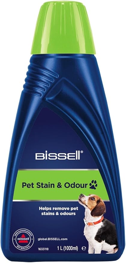 BISSELL Pet Stain & Odour Formula, Carpet Cleaner Solution for Use in Compact Carpet Cleaners, Stain Remover, Rug Cleaner Removes Stains and Neutralized Pet Odours, Pet Carpet Cleaner, 1L, 1085N