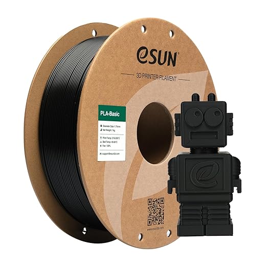 eSUN PLA Filament 1.75mm, PLA Basic Dimensional Accuracy +/- 0.05mm, 1KG Spool (2.2 LBS) Speedy Filament for 3D Printers,Black