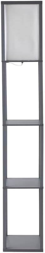 MiniSun | Grey Wooden Floor Lamp with Storage Shelves | Floor Lamps & Torchieres, Home Décor & Improvement Essential | Includes 10W GLS Bulb [3000K Warm White][Energy Class A]