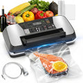 95KPa Food Vacuum Sealer Machine, 12-in-1 Vacuum Sealers Strong Suction for Faster, Tighter Sealing, One-Touch Vacuum Pack Machine for Home Kitchen, Double Heat Seal, 1 Roll&10 Bags