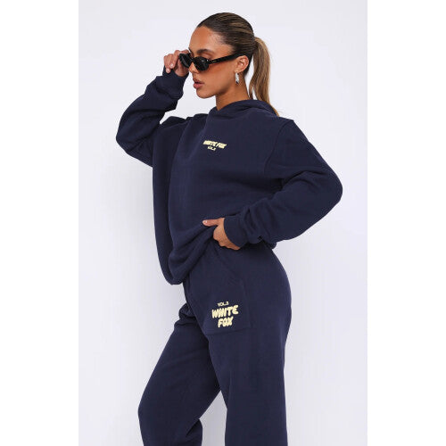 (Navy, S) Women's Long Sleeve Hoodie Sweatshirt and Sweatpants Set Stylish Two-Piece Tracksuit for Fall, Winter & Spring