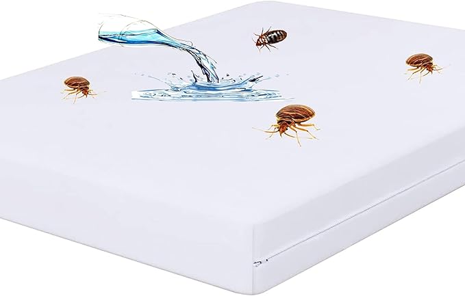Fully Zipper Encasement Anti Bug Bed & Anti allergy 100% waterproof Mattress Protector/full Cover (Double(137x190+40) Cm)