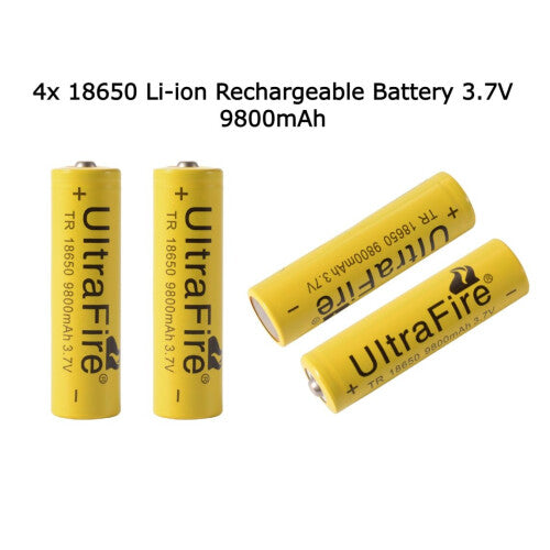 (4 Pack) Genuine UltraFire 18650 9800mAh power battery 3.7v rechargeable Li-on battery