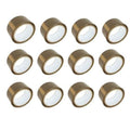 (12) Brown buff parcel tape for packaging 2" X 66M