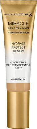 Max Factor Miracle Second Skin Hydrating Foundation, 05-medium - 30 ml