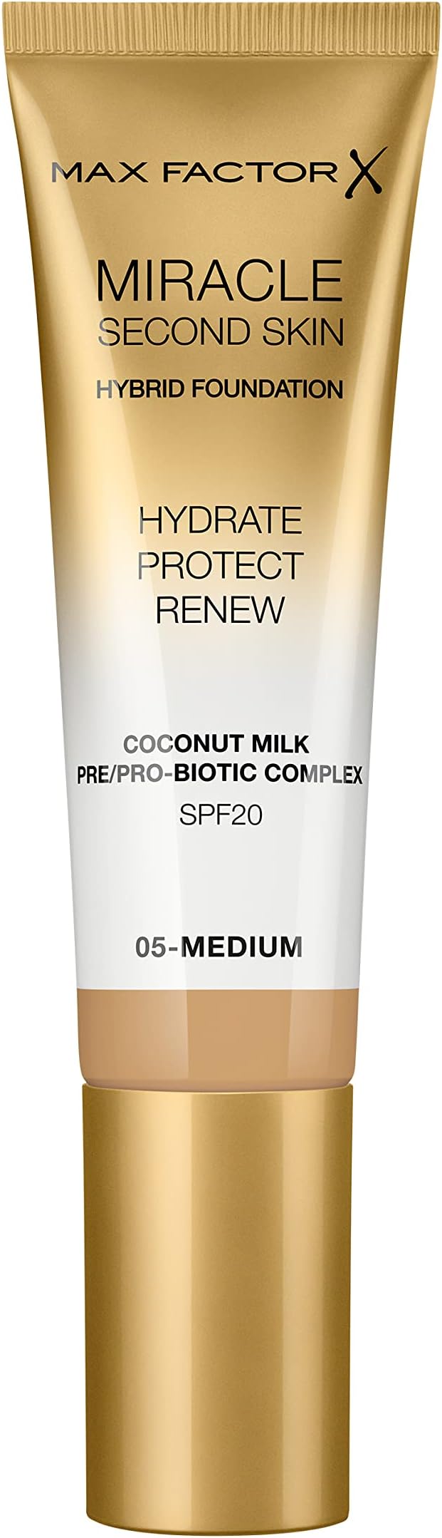 Max Factor Miracle Second Skin Hydrating Foundation, 05-medium - 30 ml