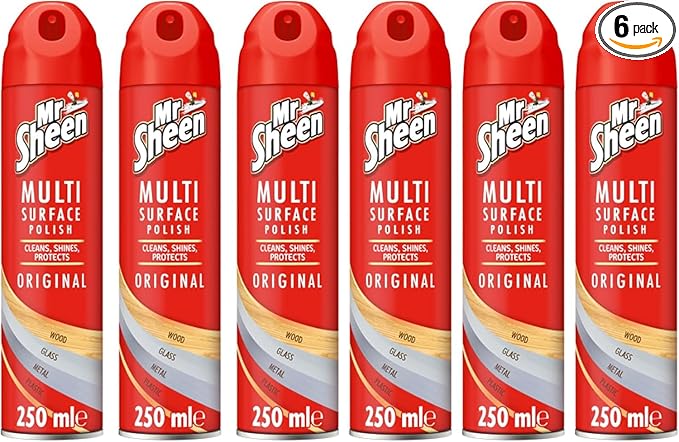 Mr Sheen (ORIGINAL) -Multi-Surface Polish- Aerosol, 250ml (PACK OF 6)