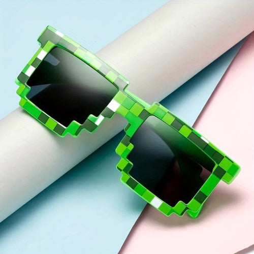 Minecraft Green Pixel Frame Sunglasses | Holidays Parties & Cool Props
