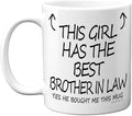 Stuff4 This Girl Has The Best Brother in Law Mug - Sister Birthday Present from Brother, Sister Gifts 11oz Ceramic Dishwasher Safe Coffee Mugs - Birthday, Christmas Day, Secret Santa Cup Made in UK