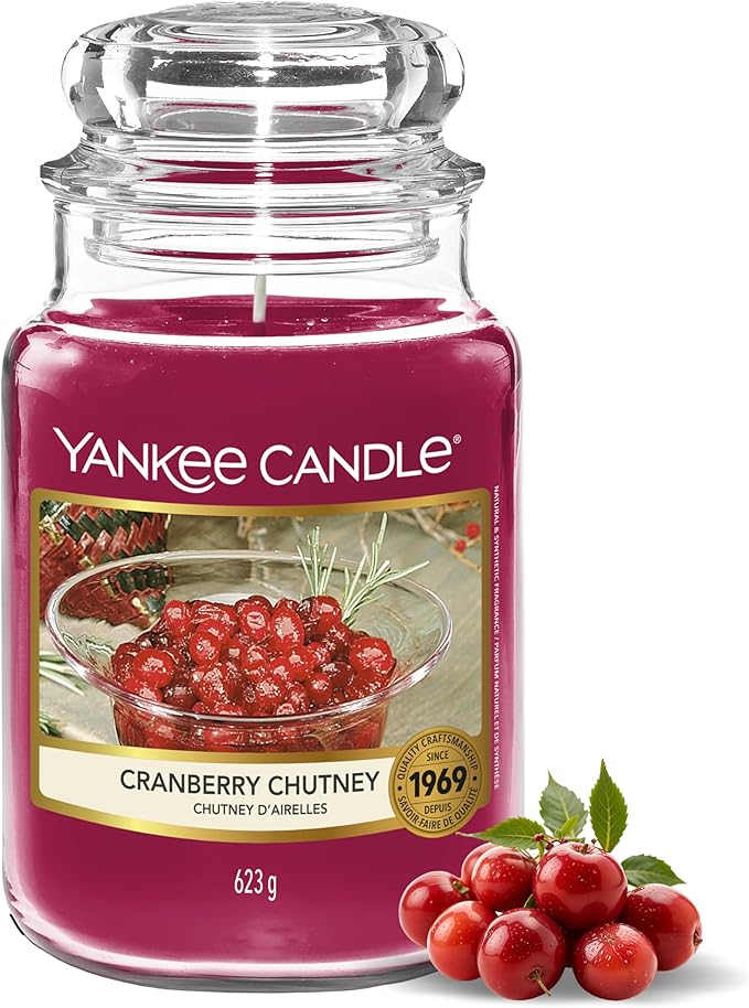 Yankee Candle Scented Candle | Cranberry Chutney Large Jar | Long Burning Candles: up to 150 Hours | Perfect Christmas Gifts for Women